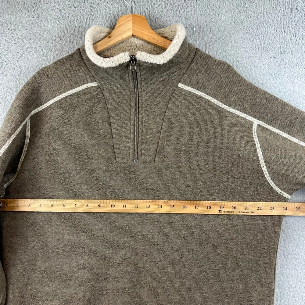 Kuhl Revel 1/4 Zip Sweater Mens XL Brown Sherpa Lined Collar Pullover Fleece